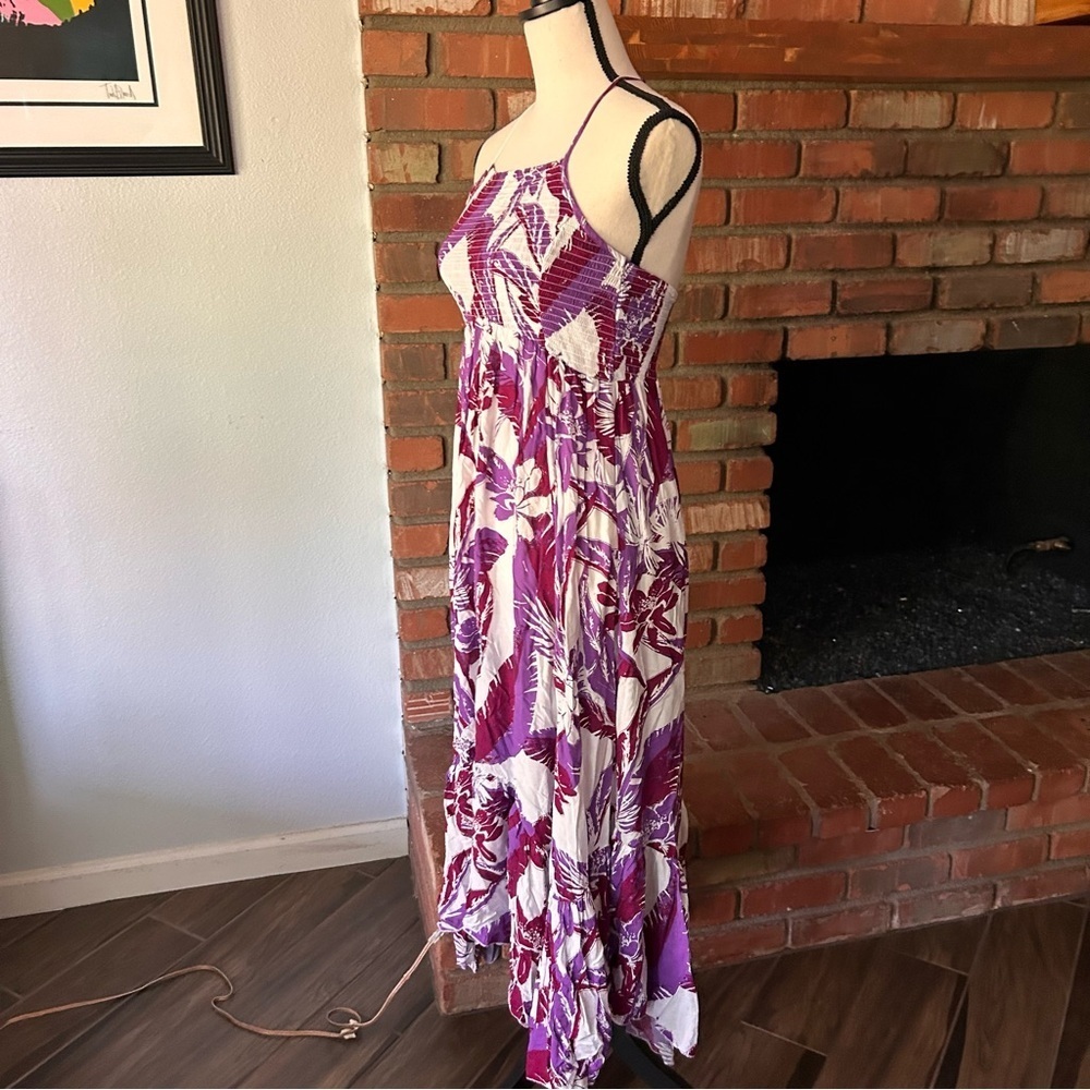 Free People Intimately Heat Wave Printed Maxi Slip Dress in Purple Sz XS - Picture 5 of 9